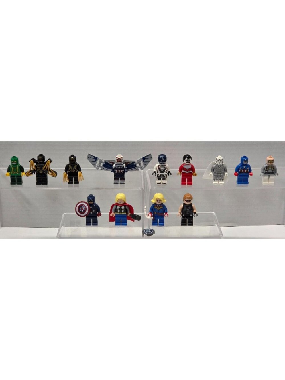 LEGO Marvel Minifigure Lot Falcon Captain America Thor Hawkeye Captain Marvel